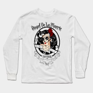 Day Of The Dead Angel De La Muerte Spanish Tattoos Ink Long Sleeve T-Shirt